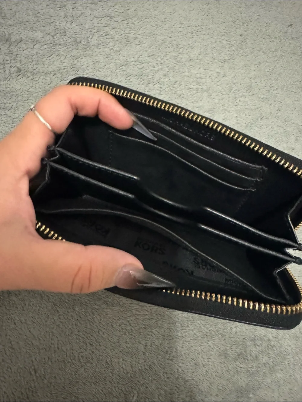 Michael Kors Black Leather Wristlet Wallet